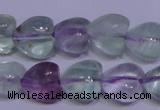 CFL1052 15 inches 10*10mm heart natural fluorite gemstone beads