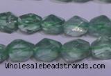 CFL1082 15 inches 9*12mm faceted nuggets green fluorite beads