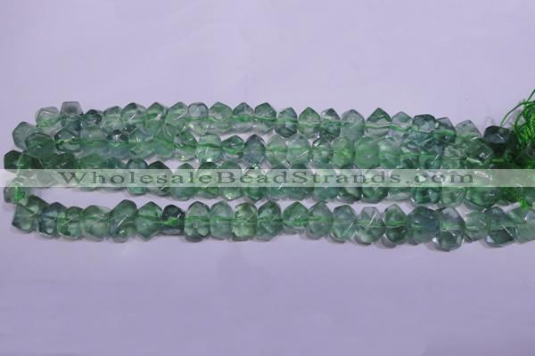 CFL1085 15 inches 9*12mm faceted nuggets green fluorite beads