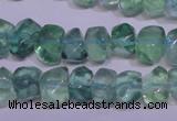 CFL1087 15 inches 8*12mm faceted nuggets blue fluorite beads