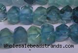 CFL1088 15 inches 9*14mm faceted nuggets blue fluorite beads