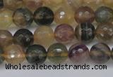 CFL1113 15.5 inches 10mm faceted round yellow fluorite gemstone beads