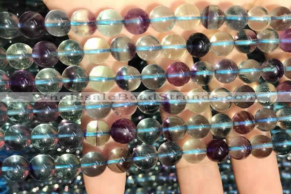 CFL1131 15.5 inches 8mm round fluorite gemstone beads wholesale