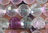 CFL1140 15.5 inches 6mm faceted round fluorite gemstone beads