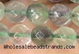 CLF1155 15.5 inches 6mm faceetd round fluorite gemstone beads