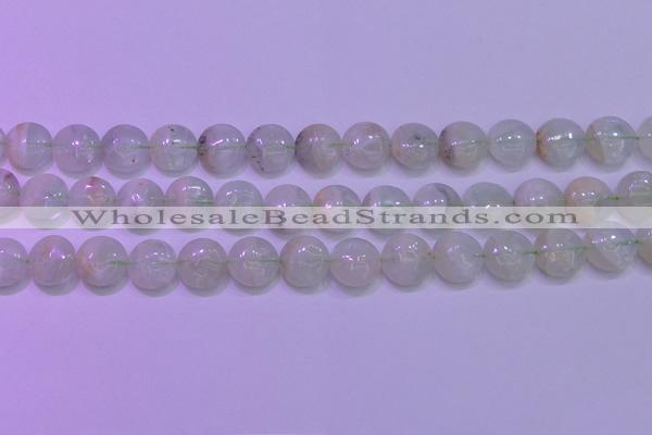 CFL1209 15.5 inches 12mm flat round green fluorite gemstone beads