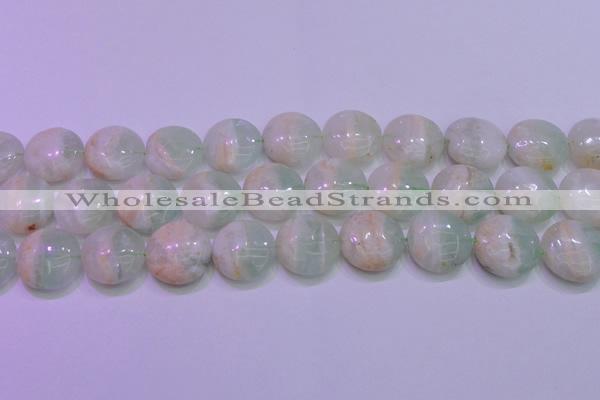 CFL1212 15.5 inches 18mm flat round green fluorite gemstone beads