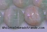 CFL1213 15.5 inches 20mm flat round green fluorite gemstone beads