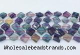 CFL1230 15.5 inches 12mm faceted diamond fluorite beads