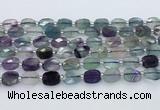 CFL1232 15.5 inches 8*10mm faceted rectangle fluorite beads