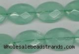 CFL127 15.5 inches 15*20mm faceted oval green fluorite beads