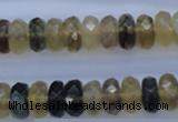 CFL143 15.5 inches 6*12mm faceted rondelle yellow fluorite beads