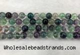 CFL1464 15.5 inches 12mm round A grade fluorite gemstone beads