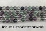 CFL1474 15.5 inches 12mm round AA grade fluorite gemstone beads