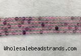 CFL1480 15.5 inches 4mm round rainbow fluorite gemstone beads