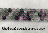 CFL1484 15.5 inches 12mm round rainbow fluorite gemstone beads