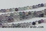 CFL150 15.5 inches 4mm round natural fluorite gemstone beads wholesale