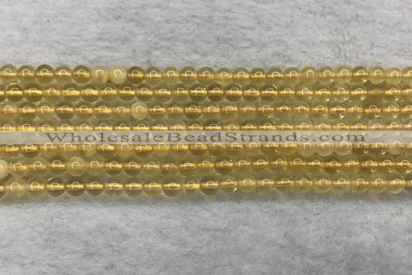 CFL1506 15.5 inches 4mm round yellow fluorite gemstone beads