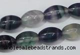 CFL158 15.5 inches 10*15mm rice natural fluorite gemstone beads