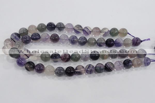 CFL205 15.5 inches 14mm round purple fluorite gemstone beads wholesale