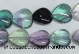 CFL316 15.5 inches 12*12mm heart natural fluorite beads wholesale