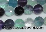 CFL326 15.5 inches 12mm faceted round natural fluorite beads