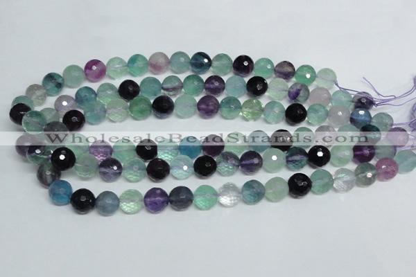 CFL326 15.5 inches 12mm faceted round natural fluorite beads