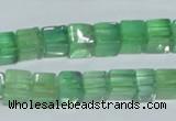 CFL338 15.5 inches 8*8mm cube natural green fluorite beads