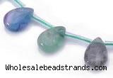 CFL37 B grade 12*16mm teardrop natural fluorite gemstone beads