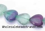 CFL39 10*10mm heart B grade natural fluorite beads Wholesale