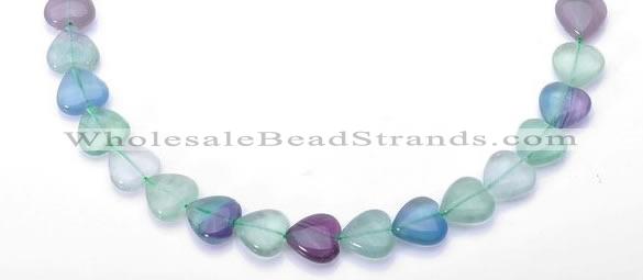 CFL39 10*10mm heart B grade natural fluorite beads Wholesale