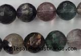 CFL406 15.5 inches 14mm faceted round rainbow fluorite beads