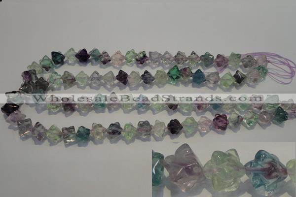 CFL481 15.5 inches 8*8mm carved cube natural fluorite beads