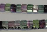 CFL488 15.5 inches 6*6mm cube natural fluorite beads