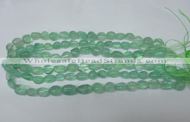 CFL655 15.5 inches 8*10mm - 9*13mm nuggets green fluorite beads