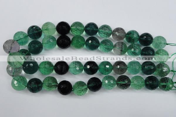 CFL66 15.5 inches 16mm faceted round A grade natural fluorite beads