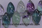 CFL701 Top-drilled 9*18mm marquise natural fluorite beads wholesale