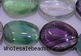 CFL724 15.5 inches 18*27mm nuggets natural fluorite beads wholesale