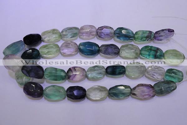 CFL728 15.5 inches 16*22mm faceted nuggets natural fluorite beads