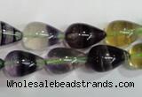 CFL766 15.5 inches 10*16mm teardrop rainbow fluorite gemstone beads