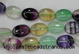 CFL775 15.5 inches 10*14mm oval rainbow fluorite gemstone beads