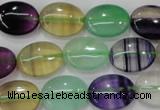 CFL778 15.5 inches 15*20mm oval rainbow fluorite gemstone beads