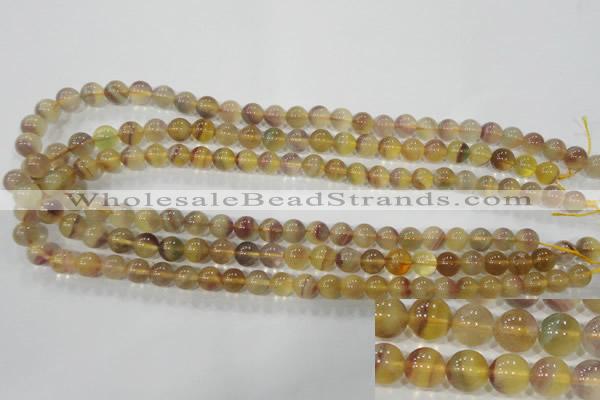 CFL802 15.5 inches 8mm round yellow fluorite gemstone beads