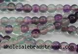 CFL901 15.5 inches 4mm round rainbow fluorite gemstone beads