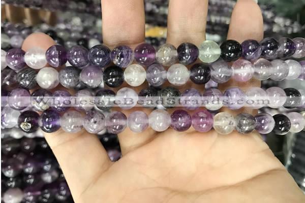 CFL912 15.5 inches 8mm round purple fluorite beads wholesale