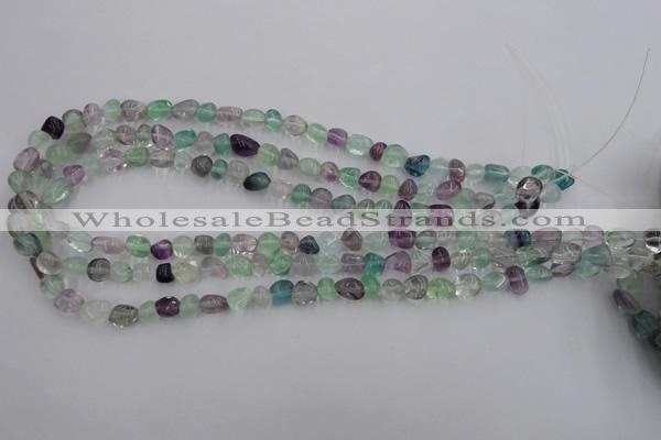 CFL950 15.5 inches 8*9mm nuggets natural fluorite beads wholesale