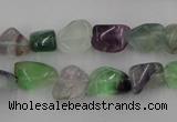 CFL951 15.5 inches 9*12mm nuggets natural fluorite beads wholesale