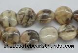 CFS07 15.5 inches 12mm flat round natural feldspar gemstone beads