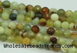 CFW01 15.5 inches 4mm faceted round flower jade beads wholesale