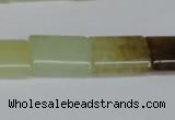 CFW142 15.5 inches 12*16mm flat tube flower jade gemstone beads